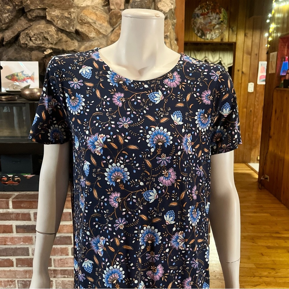 J. Jill Midnight Blue Floral Midi Dress - Picture 2 of 9